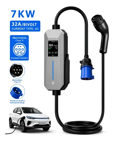 Carregador portátil EV Charger bivolt com display