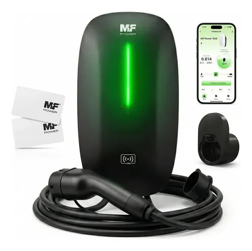 Wallbox MF Power preto com cabo Tipo 2